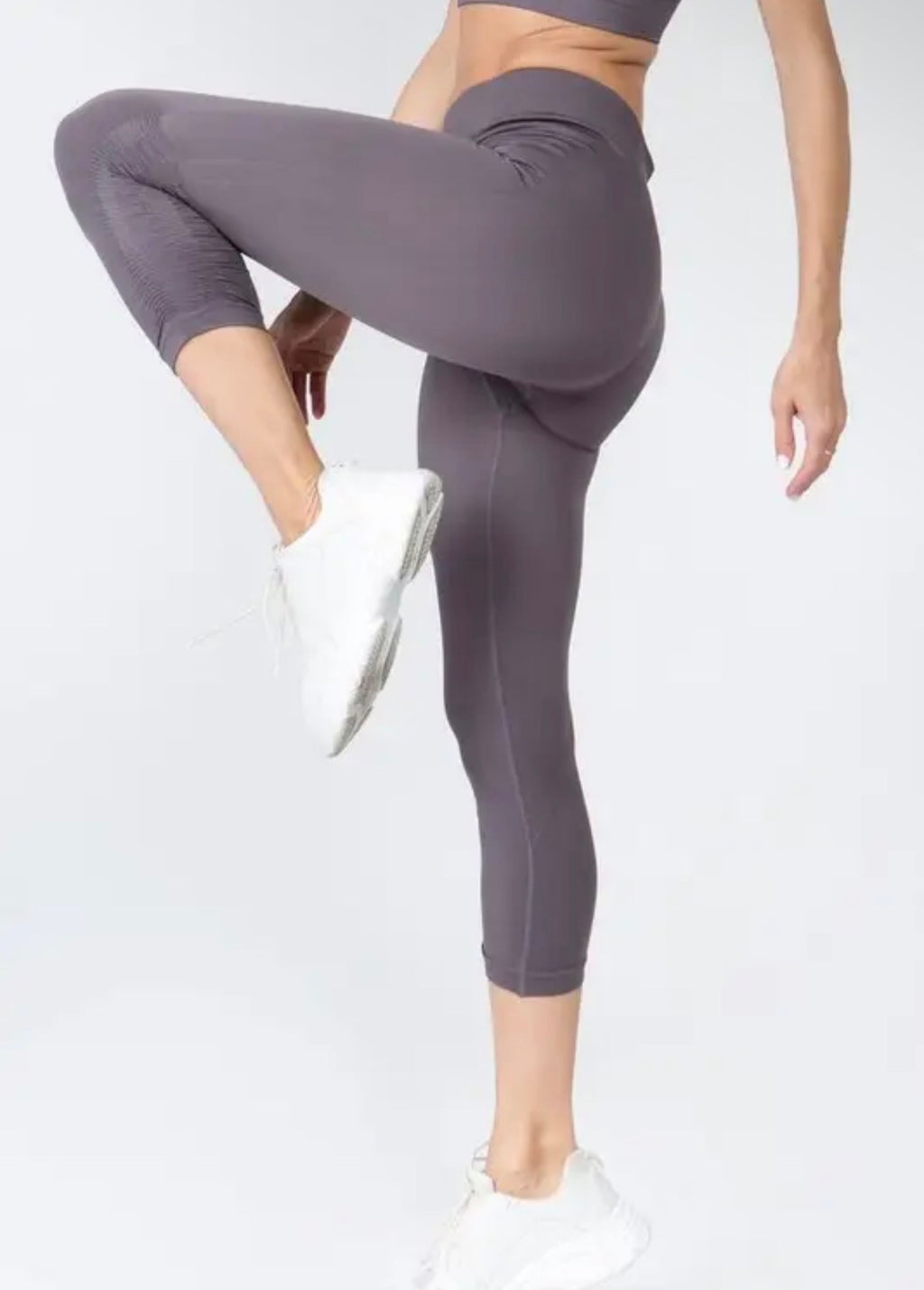 Gray Cinched Ankle Leggings
