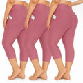 Plus pink butt lifting 7/8 leggings