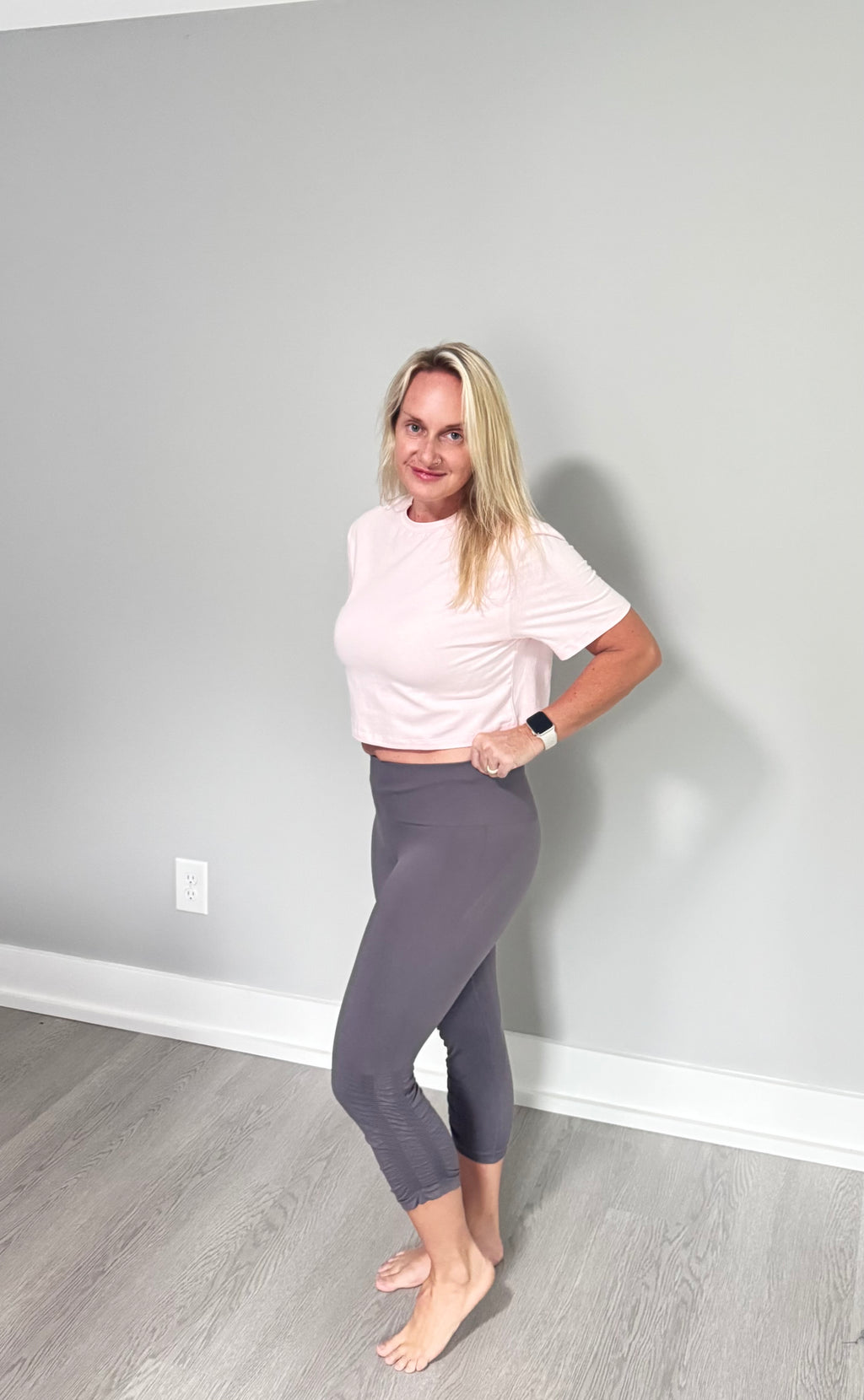 Gray Cinched Ankle Leggings