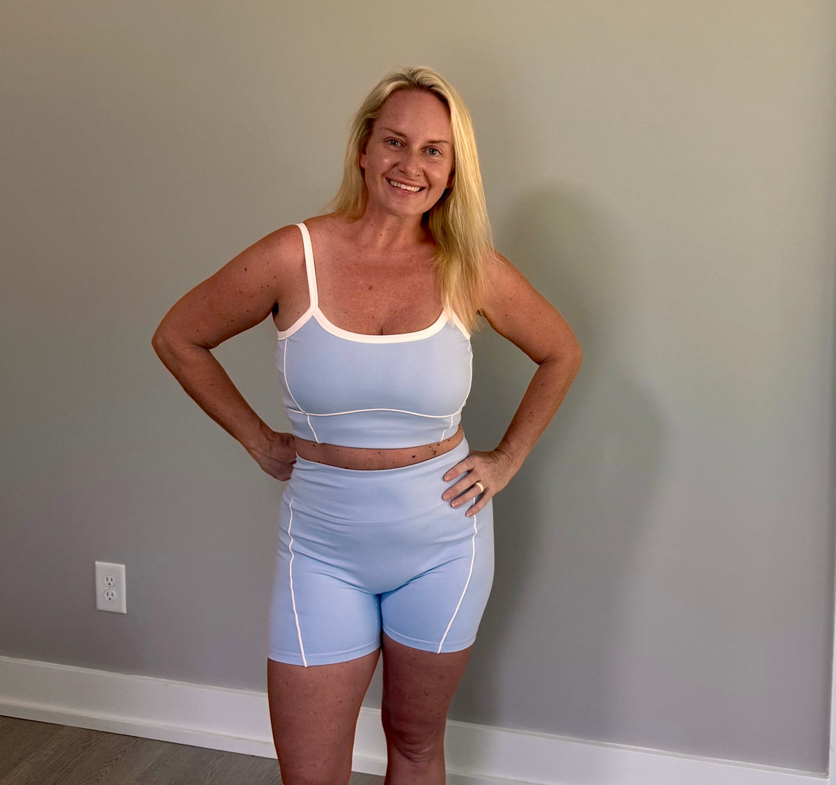 Blue 2 piece shorts set