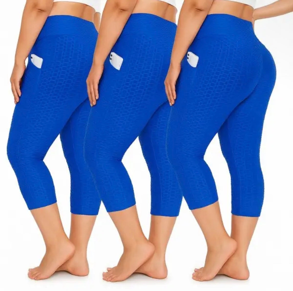 Plus royal blue butt lifting 7/8 leggings