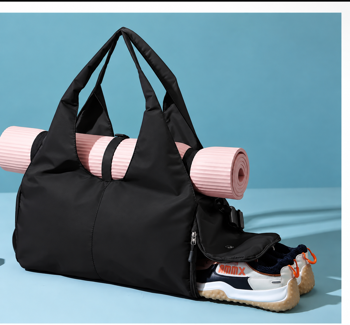 Yoga bag with wet storage pocket