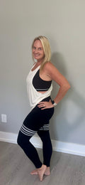 Black 2 piece striped set