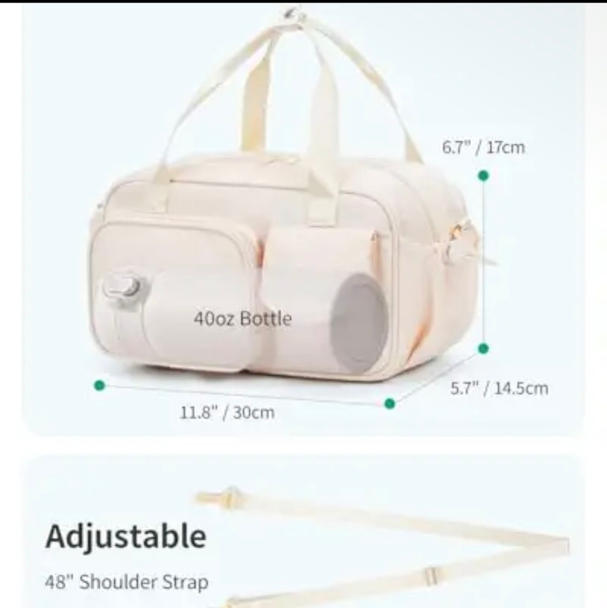 Pink mini gym bag with wet pocket