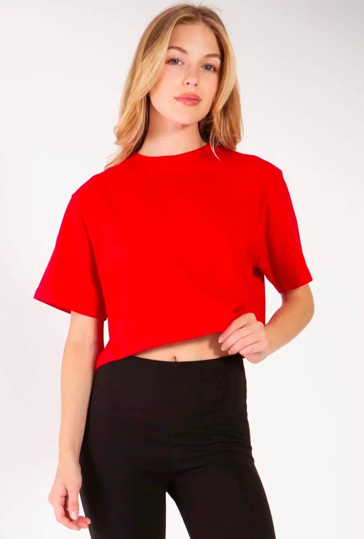 Red T shirt Crop