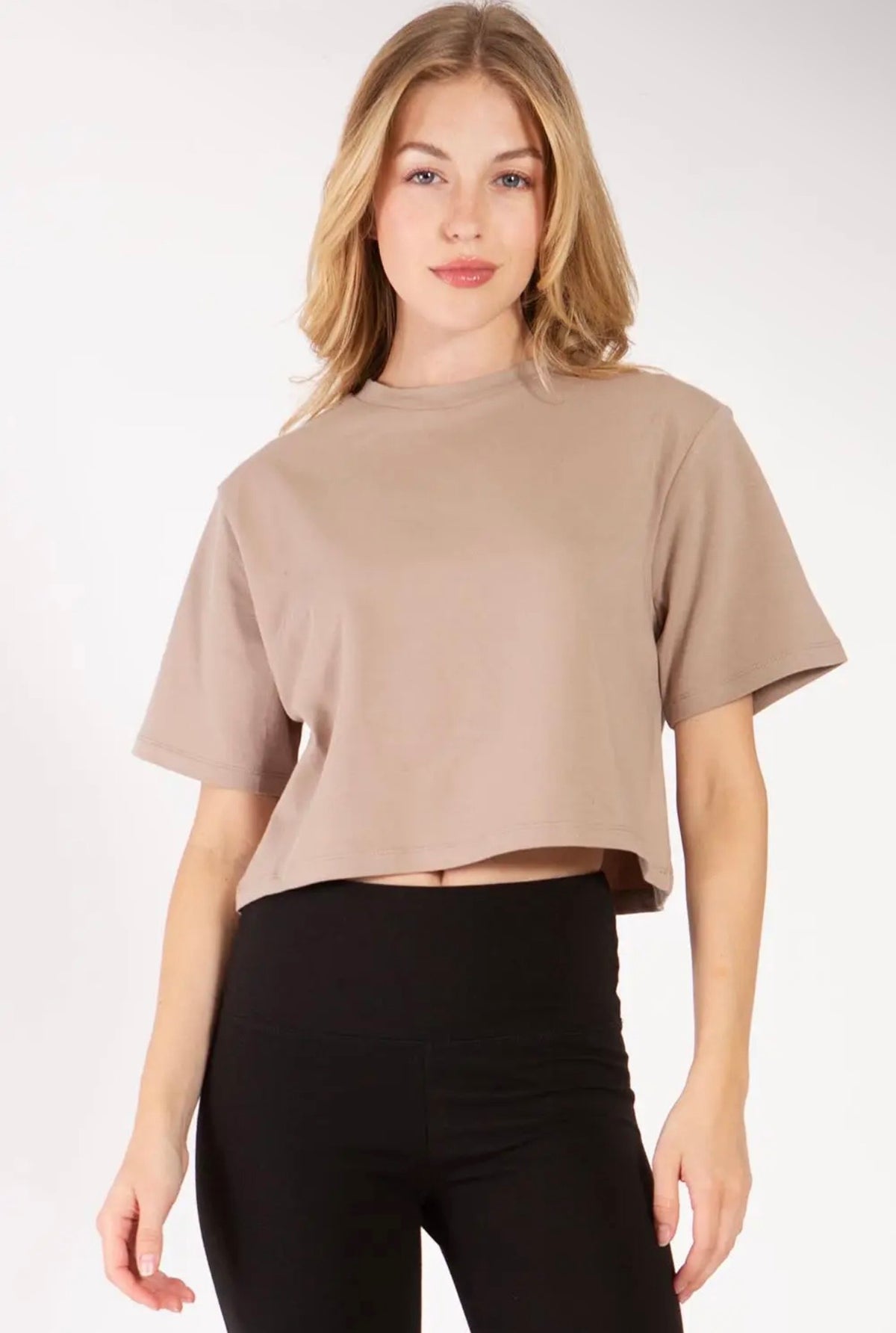Tan crop tshirt