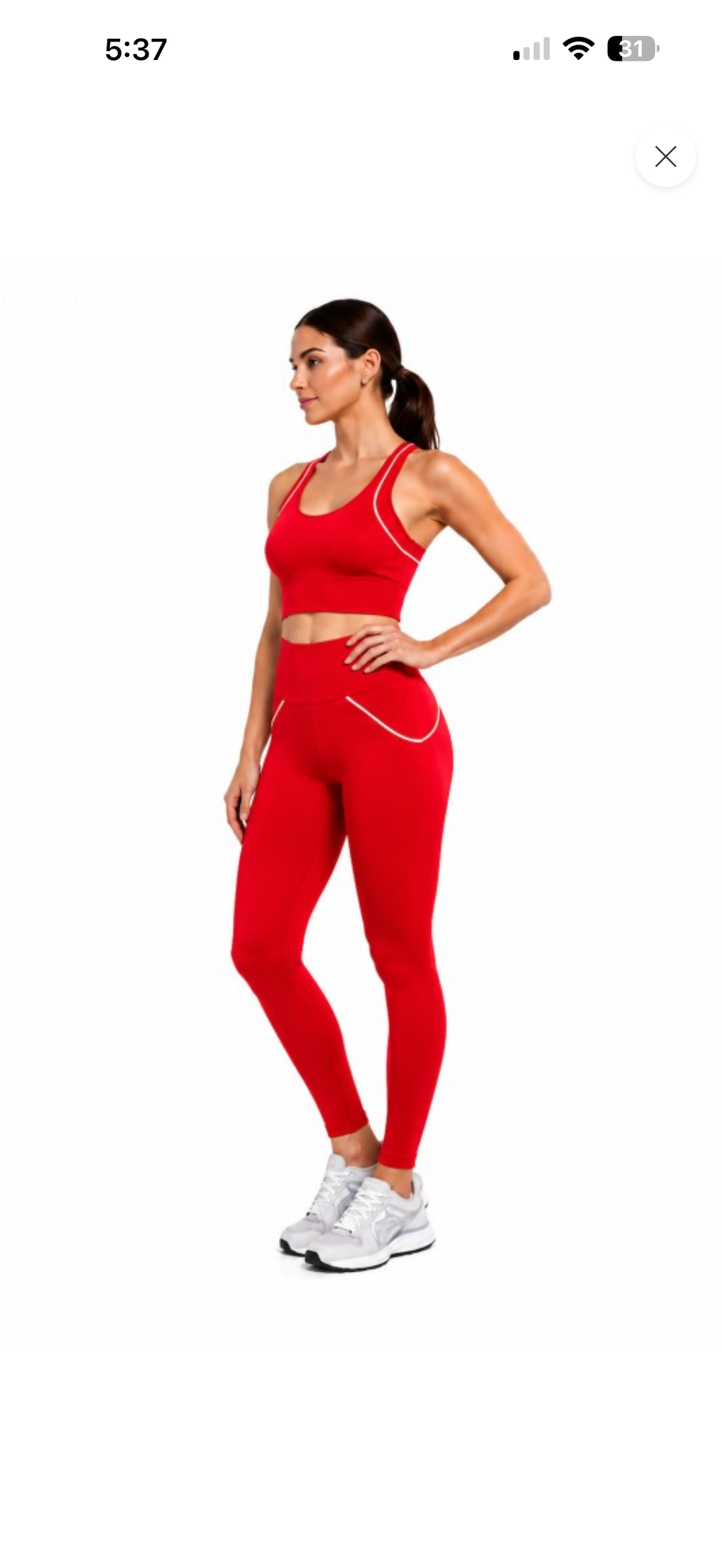 Red 2 piece Pilates Set