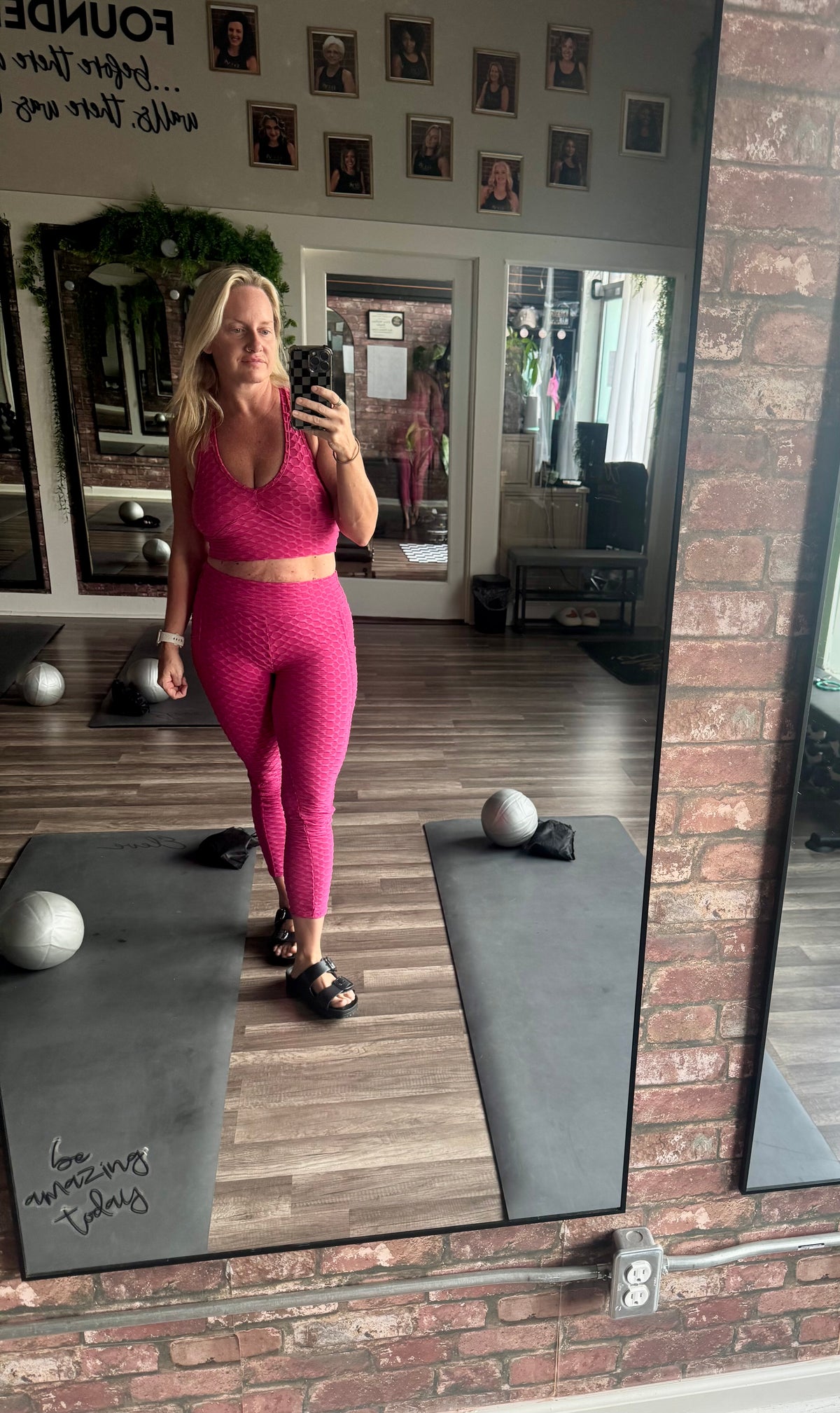2 Piece Hot Pink Scrunch set