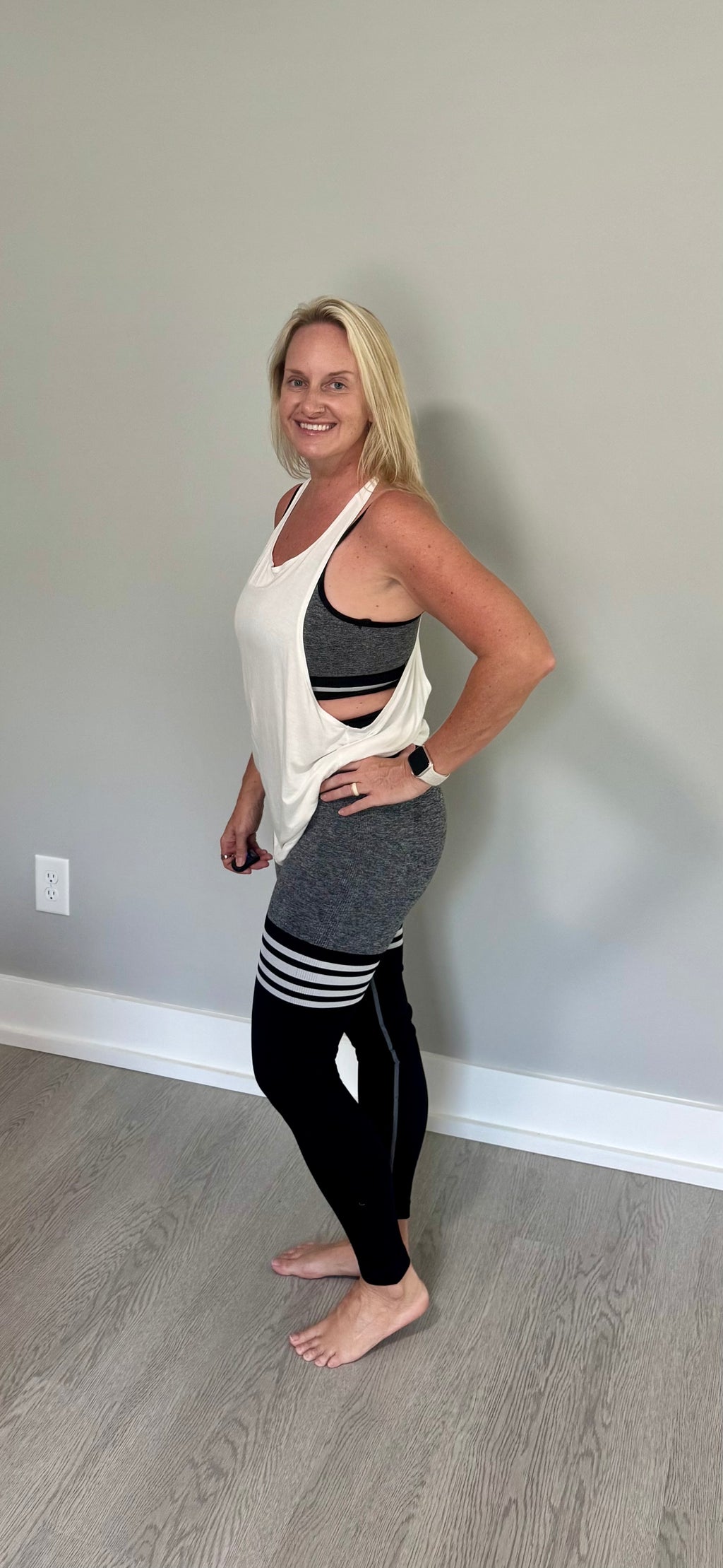 Gray striped 2 piece set