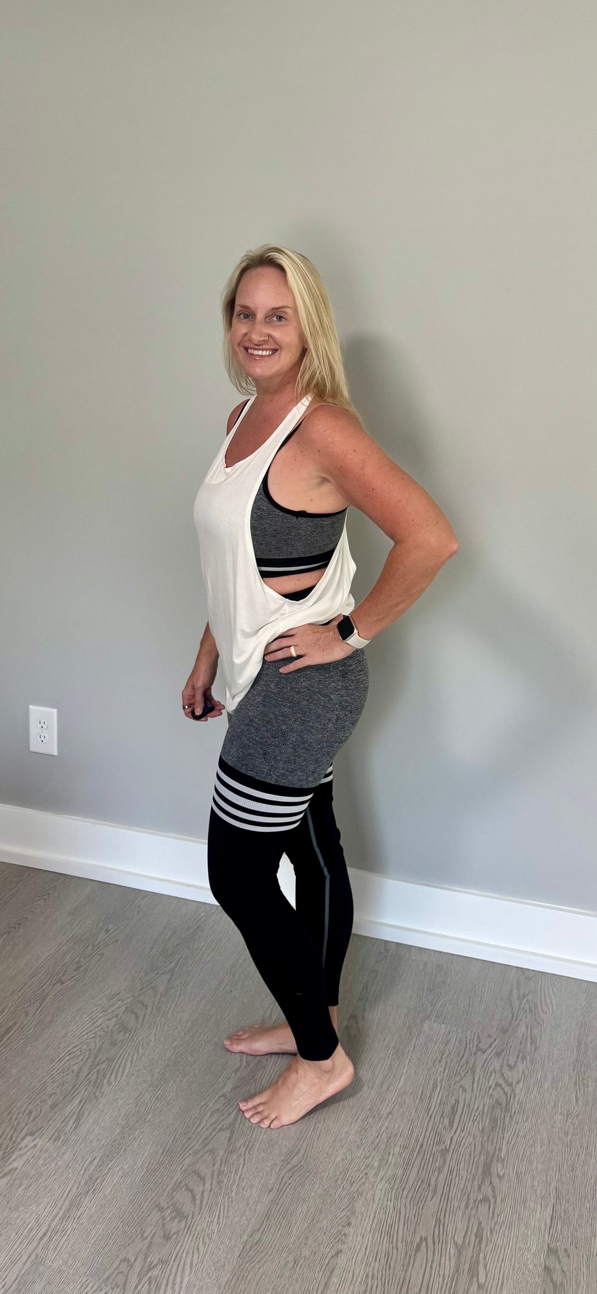 Gray striped 2 piece set