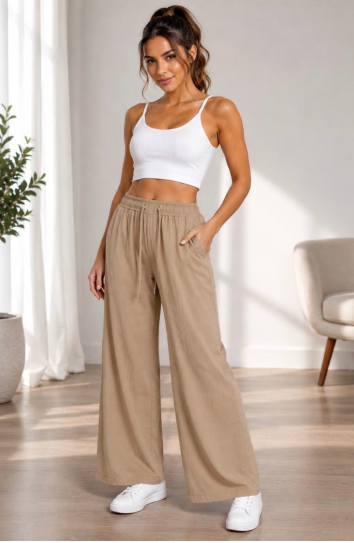 High Waist Wide Leg Pants