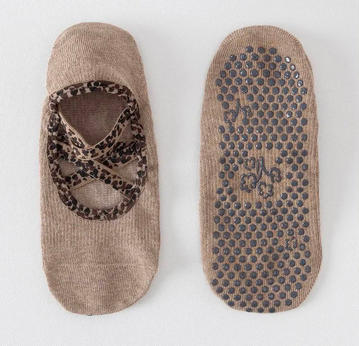 Tan Grip Pilates socks